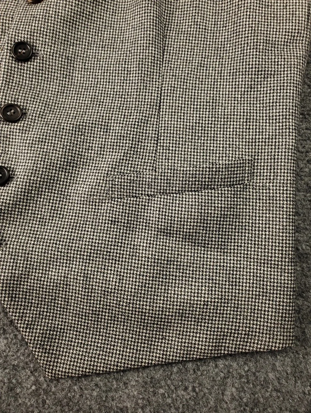 Brunello Cucinelli Houndstooth Wool Vest Waistcoat 52 Black White Italy Luxury